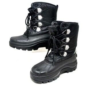 Crater Ridge Boots Black Leather Waterproof Rain Work Boots Women Bode II Sz 9